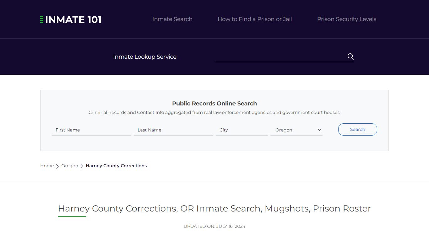 Harney County Corrections, OR Inmate Search, Mugshots, Prison Roster