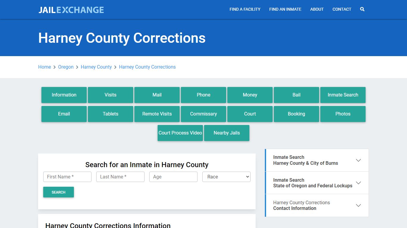 Harney County Corrections Roster Lookup, OR, Inmate Search - Jail Exchange